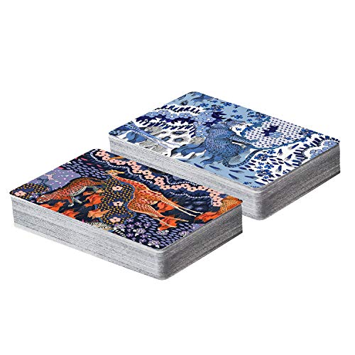 Galison Liberty London Maxine Playing Cards, 2 Decks – Standard Size Playing Cards with Unique Artwork, Sturdy Exterior Drawer Box with Foil-Stamped Art