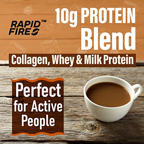 RAPID FIRE Protein Creamer, Hazelnut Flavor, Keto Friendly, 10g of Protein with Vitamins and Minerals, 15 Servings, May Boost Metabolism and Increase Energy, Multi, 7.94 Ounce