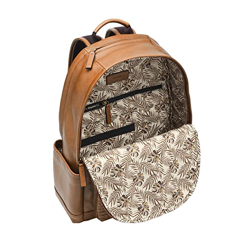 Fossil All-Gender Buckner Eco Leather Backpack with Travel Strap Bag, Color: Sand (Model: MBG9593264)
