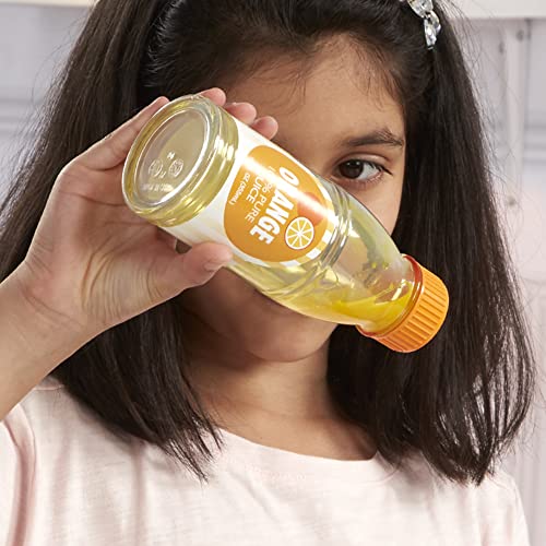Melissa and Doug Tip and Sip Toy Juice Bottles and Activity Card (6 Pcs) - Pretend Play Food Set, Play Kitchen Food For Ages 3+