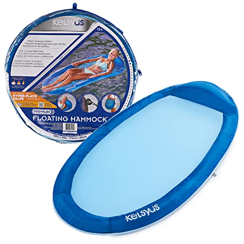 Kelsyus Premium Floating Hammock Portable Recliner Chair with Fast Inflation, Inflatable Lake and Pool Float for Adults with Headrest, Amazon Exclusive