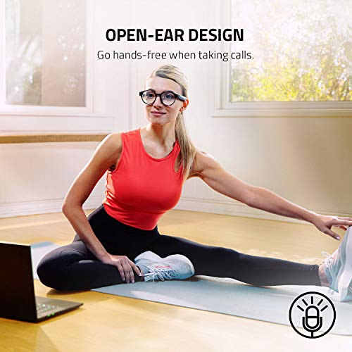 Razer Anzu Smart Glasses: Blue Light Filtering and Polarized Sunglass Lenses - Low Latency Audio - Built-in Mic and Speakers - Touch and Voice Assistant Compatible - 5hrs Battery - Round/Large