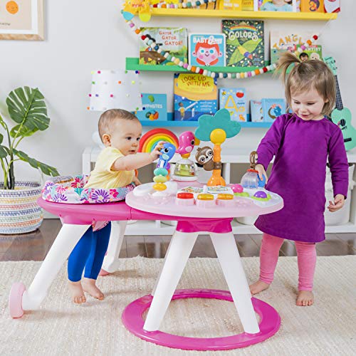 Bright Starts Around We Go 2-in-1 Walk-Around Baby Activity Center and Table, Tropic Coral, Ages 6 Months+