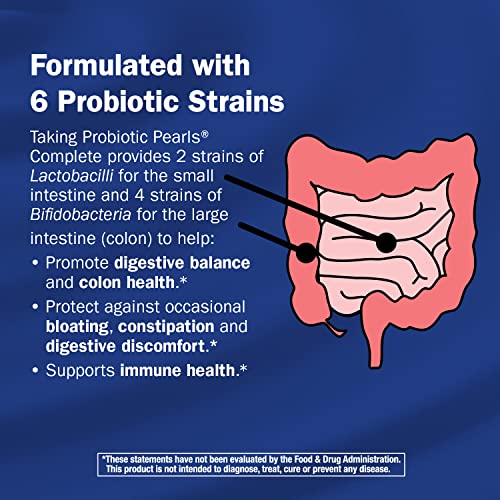 Nature's Way Probiotic Pearls Complete, 1 Billion Live Cultures, 6 Strains, Supports Digestive Health*, Survives Stomach Acid, 30 Softgels