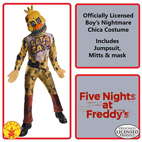 Rubie's 630621-L Boys Five Nights at Freddy's Nightmare Chica The Chicken Costume, Large, Multicolor