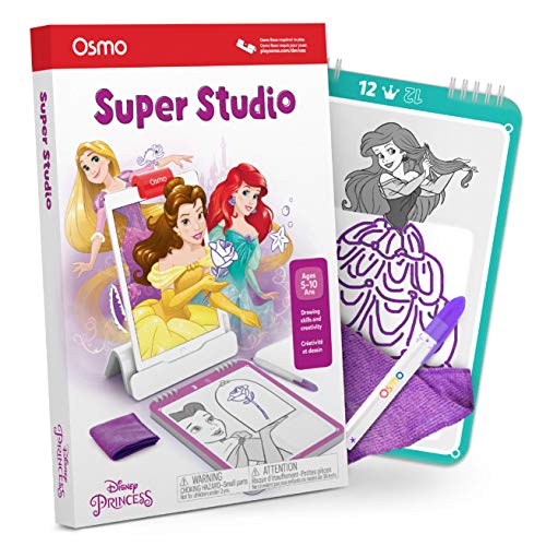 Osmo - Super Studio Disney Princess - Ages 5-11 - Learn to Draw - For iPad or Fire Tablet - Educational Learning Games - STEM Toy Gifts for Kids, Boy and Girl - Ages 5 6 7 8 9 10 11 (Osmo Base Required)