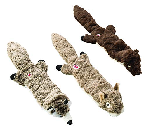 SPOT Ethical Pets Raccoon Mini Skinneeez Extreme Stuffingless Quilted Dog Toy, 14'