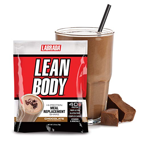 Lean Body MRP All-In-One Chocolate Meal Replacement Shake, 40g Protein, Whey Blend, 8g Healthy EFA's Fats and Fiber, 22 Vitamins and Minerals , No artificial color, Gluten Free, (80 MRP Packets)