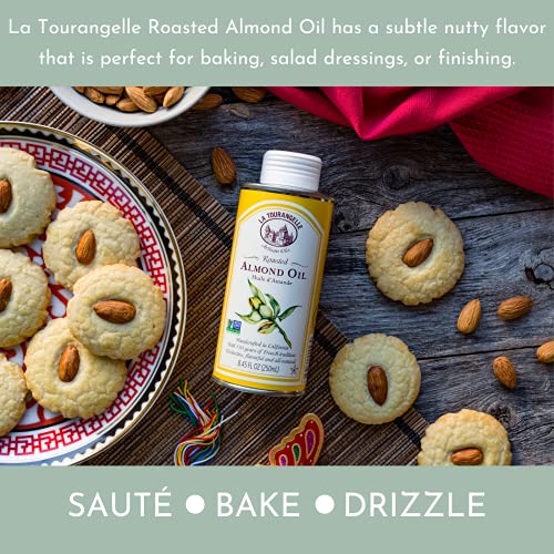 La Tourangelle, Roasted Almond Oil, Artisanal Cooking Oil Rich in Vitamins E, B, and P, Bake, Cook, and Whisk into Marinades and Vinaigrettes, 16.9 fl oz