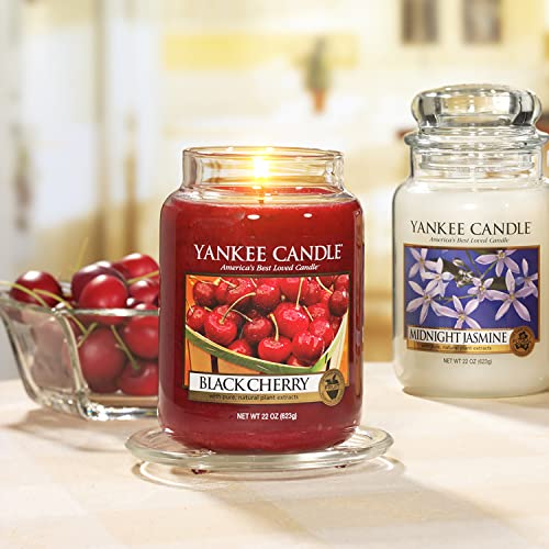 Yankee Candle Black Cherry Scented, Classic 22oz Large Jar Single Wick Candle, Over 110 Hours of Burn Time