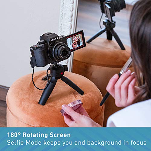 Panasonic LUMIX G100 4k Mirrorless Camera for Photo and Video, Built-in Microphone with Tracking, Micro Four Thirds Interchangeable Lens System, 12-32mm Lens, 5-Axis Hybrid I.S, DC-G100KK (Black)