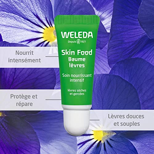 Weleda Skin Food Lip Butter, 0.27 Ounce, Plant Rich Moisturizing Lip Care with Sunflower Seed Oil, Chamomile and Calendula