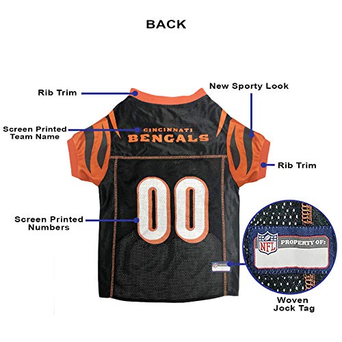 NFL Cincinnati Bengals Dog Jersey, Size: Small. Best Football Jersey Costume for Dogs and Cats. Licensed Jersey Shirt.