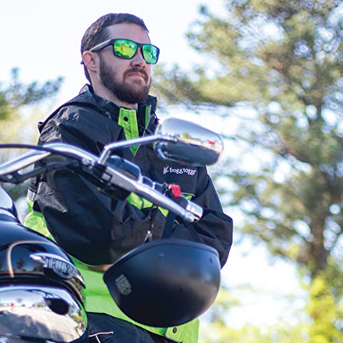 Frogg Toggs Road Toad Reflective Waterproof Rain Jacket, Hivis Green, Medium