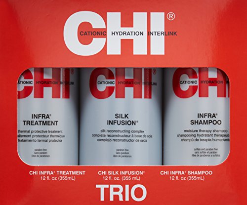 CHI Trio Kit with CHI Infra Shampoo, CHI Infra Treatment and CHI Silk Infusion