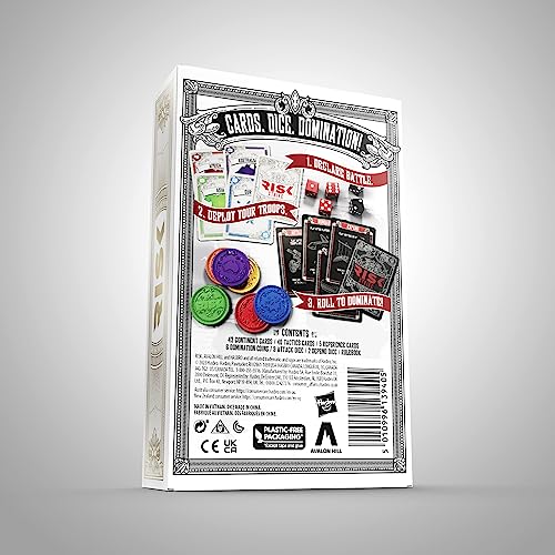 Hasbro Gaming Risk Strike Cards and Dice Game for Adults, Teens, and Kids Ages 10+, Quick-Playing Strategy Card Game for 2-5 Players, 20 Min. Average, Family Games