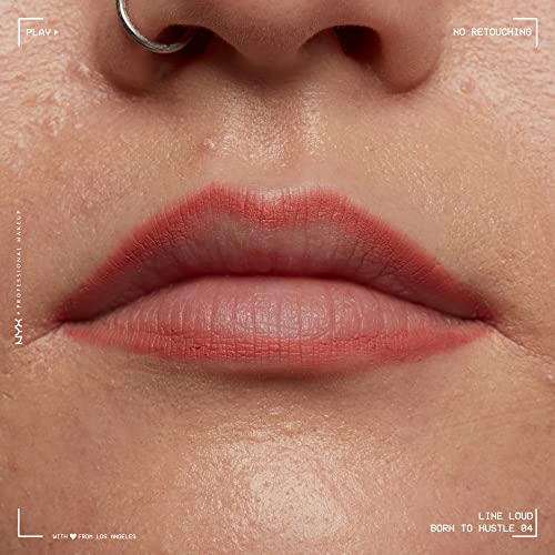 NYX PROFESSIONAL MAKEUP Line Loud Lip Liner, Longwear and Pigmented Lip Pencil with Jojoba Oil and Vitamin E - Born To Hustle (Muted Rose)