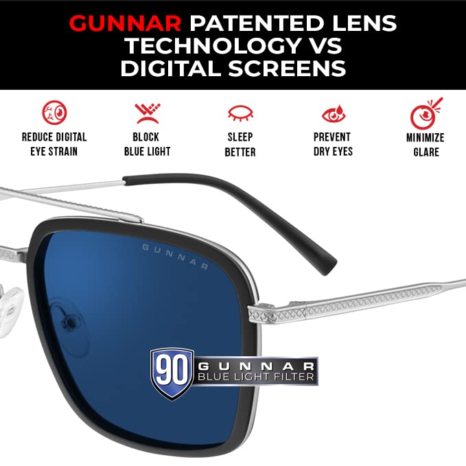 GUNNAR - Stark Industries Edition Blue Light Sunglasses - Blocks 90% Blue Light - Sun Tint