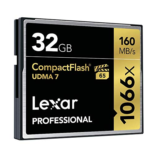Lexar Professional 1066x 32GB (2-Pack) CompactFlash Card, Up to 160MB/s Read, for Professional Photographer, Videographer, Enthusiast (LCF32GCRBNA10662)
