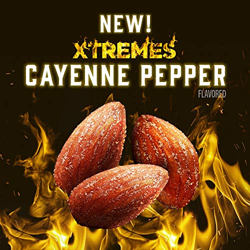 Blue Diamond Almonds XTREMES Cayenne Pepper Flavored Snack Nuts, 1.5oz Tube (Pack of 12)