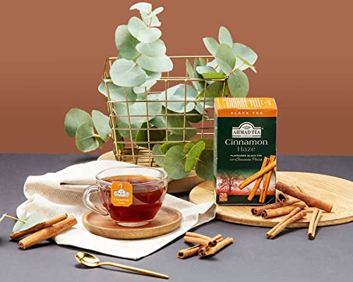 Ahmad Tea Black Tea, Cinnamon Haze Teabags, 20 ct (Pack of 6) - Caffeinated and Sugar-Free