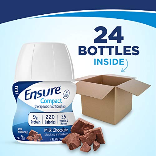 Ensure Compact Nutrition Shake with 9g of Protein and 25 Vitamins and Minerals, Milk Chocolate, 4 Fl Oz (Pack of 24)