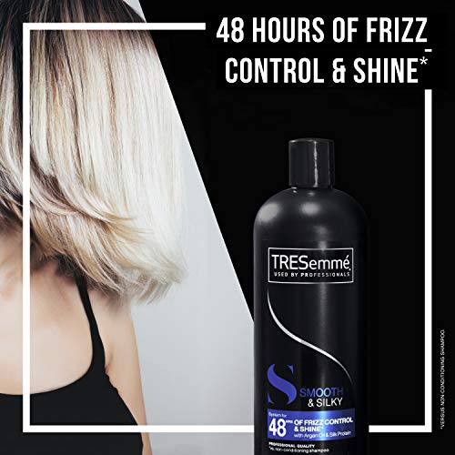TRESemmé Shampoo Smooth and Silky 3 Count Tames and Moisturizes Dry Hair With Moroccan Argan Oil For Professional Quality Salon-Healthy Look And Shine 28 oz