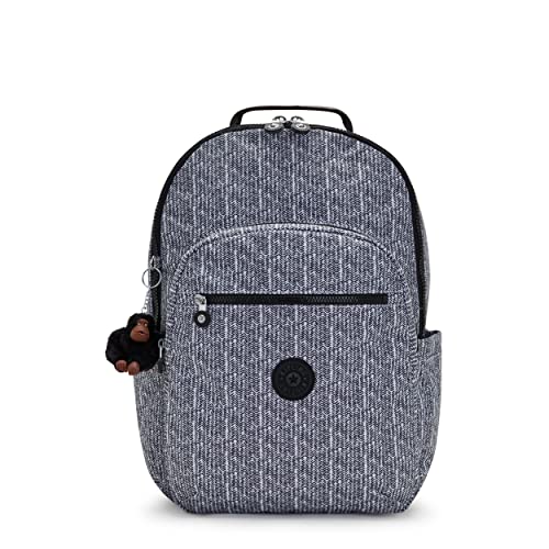 Kipling Women's Seoul Extra Large 17” Device Backpack, Durable, Roomy with Padded Shoulder Straps, School Bag, Simply Chevron, 34.5'' L x 45'' H x 23'' D
