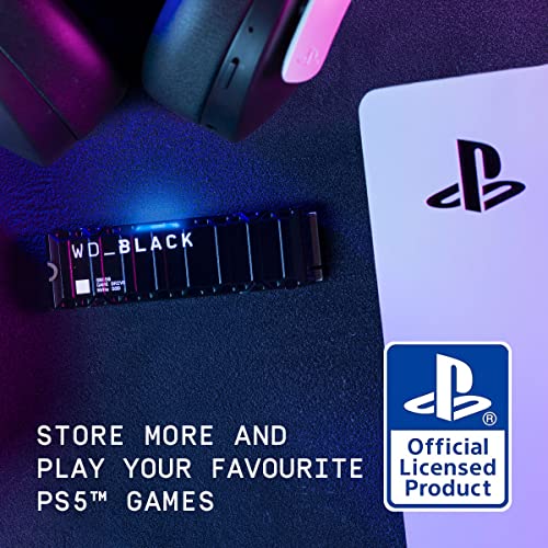 WD_BLACK 2TB SN850 NVMe SSD for PS5 Consoles Solid State Drive with Heatsink - Gen4 PCIe, M.2 2280, Up to 7,000 MB/s - WDBBKW0020BBK-WRSN