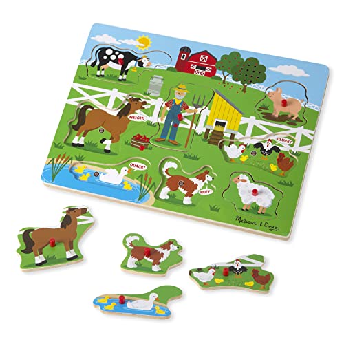 Melissa and Doug Old MacDonald's Farm Sound Puzzle - Farm Animal Toys, Sound Puzzles For Toddlers And Kids Ages 2+