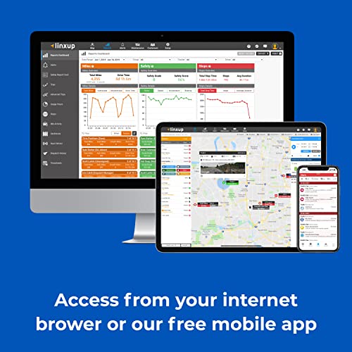 Linxup GPS Fleet Tracker, Vehicle Tracker, and Monitoring System with Real-Time Location GPS Tracking Reports, enabling Businesses and Professionals to track Equipment, Cars, Trucks, and Fleets with 4G Phone App