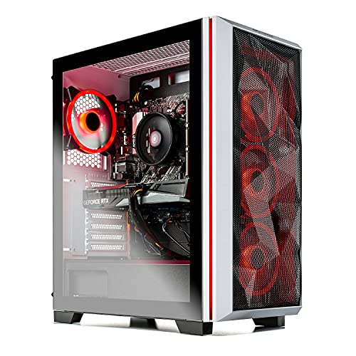 Skytech Chronos Gaming PC Desktop - AMD Ryzen 5 5600X 3.7GHz, RTX 3070 8GB, 16GB DDR4 3200, 1TB NVME, 650W Gold PSU, Windows 10 Home 64-bit, AC WiFi, White