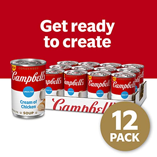 Campbell’s Condensed Unsalted Cream of Chicken Soup, 10.5 Ounce Can (Case of 12)