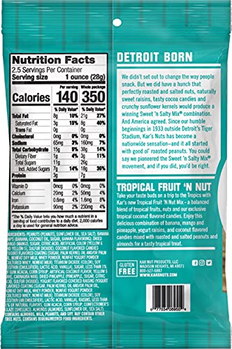 Kar's Nuts Tropical Fruit 'N Nut Trail Mix, 2.5 Oz, Pack of 42
