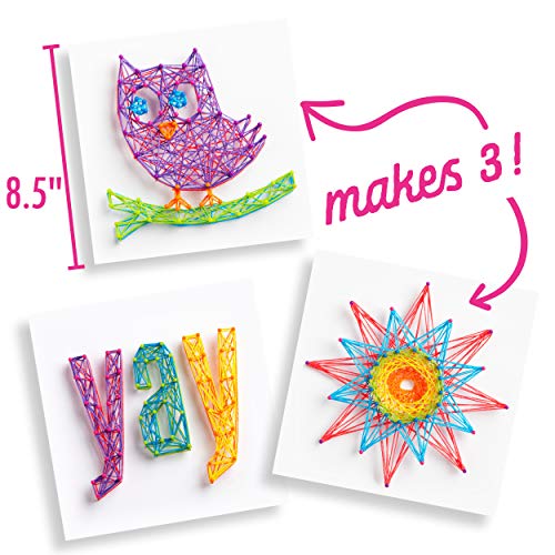 Craft-tastic DIY String Art – Craft Kit for Kids – Everything Included for 3 Fun Arts and Crafts Projects – Owl Series, Large