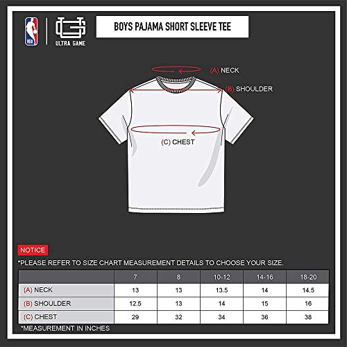 Ultra Game NBA Oklahoma City Thunder Youth 2 Piece Pjs Lounge Pants and Tee Set, Team Color, 14/16