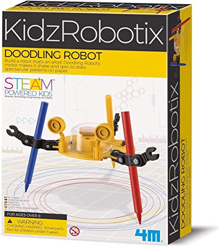 4M: Doodling Robot, Build a Robot That's an Artist, Ideal for Young Science Enthusiasts, Challenge Your Child's Imagination, Requires 1 AA Battery (Not Included), For Ages 8 and up