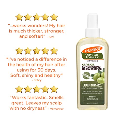 Palmers Olive Oil Formula Hair Conditioning and Scalp Oil Spray, Hydration and Shine Therapy for Dry or Damaged Hair, Promotes Scalp Health, 5.1 Oz (Pack of 2)