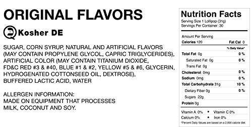 Original Gourmet Lollipops, Cotton Candy, 30 Count,Multicolor