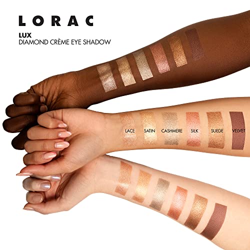 LORAC Lux Diamond Crème Eye Shadow | Metallic Shimmer Eyeshadow Powder | Suede Brown