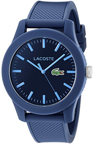 Lacoste Men's 2010765 Lacoste.12.12 Blue Resin Watch with Textured Silicone Band