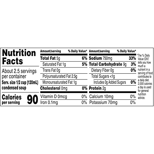 Campbell's Condensed Cream of Mushroom with Roasted Garlic Soup, 10.5 Ounce Can (Pack of 12)