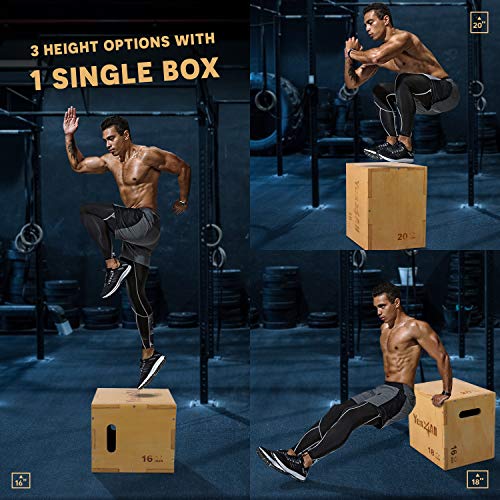 Yes4All Wooden Plyo Box - 20x18x16'