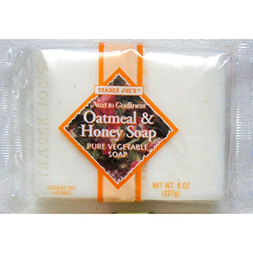 Trader Joes Next to Godliness Oatmeal and Honey Soap 4oz - Pack of 2 (One Pack (2 bars))