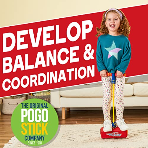 Flybar My First Foam Pogo Jumper for Kids Fun and Safe Pogo Stick for Toddlers, Durable Foam and Bungee Jumper for Ages 3 and up, Supports up to 250lbs (Red)