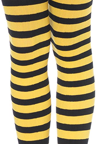 Leg Avenue's Children's Striped Tights, Black/Yellow, X-Large