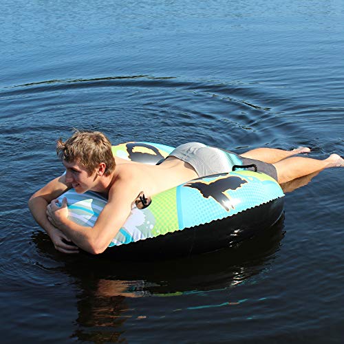 Flexible Flyer Tornado 2-Person Water and Snow Tube. Round Inflatable Pool Float and Double Sled, 50 inches (I50)