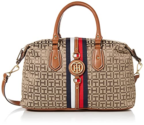 Tommy Hilfiger Jaden Satchel Crossbody Bag, TAN/DK Chocolate