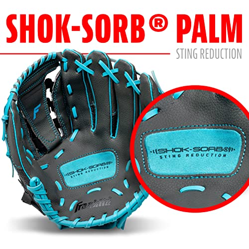 Franklin Sports Kids Baseball Glove - Youth Baseball, Softball + Teeball Glove for Boys + Girls - Shok Sorb Glove - Right Hand Throw - Blue - 10.5'