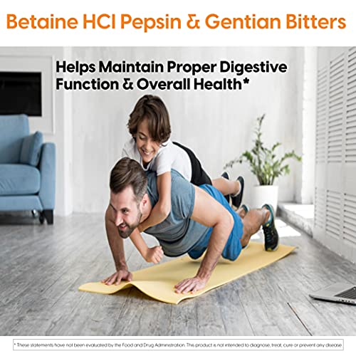 Doctor's Best Betaine HCI Pepsin and Gentian Bitters, Digestive Enzymes for Protein Breakdown and Absorption, Non-GMO, Gluten Free, 120 Caps, Original Version (DRB-00163)